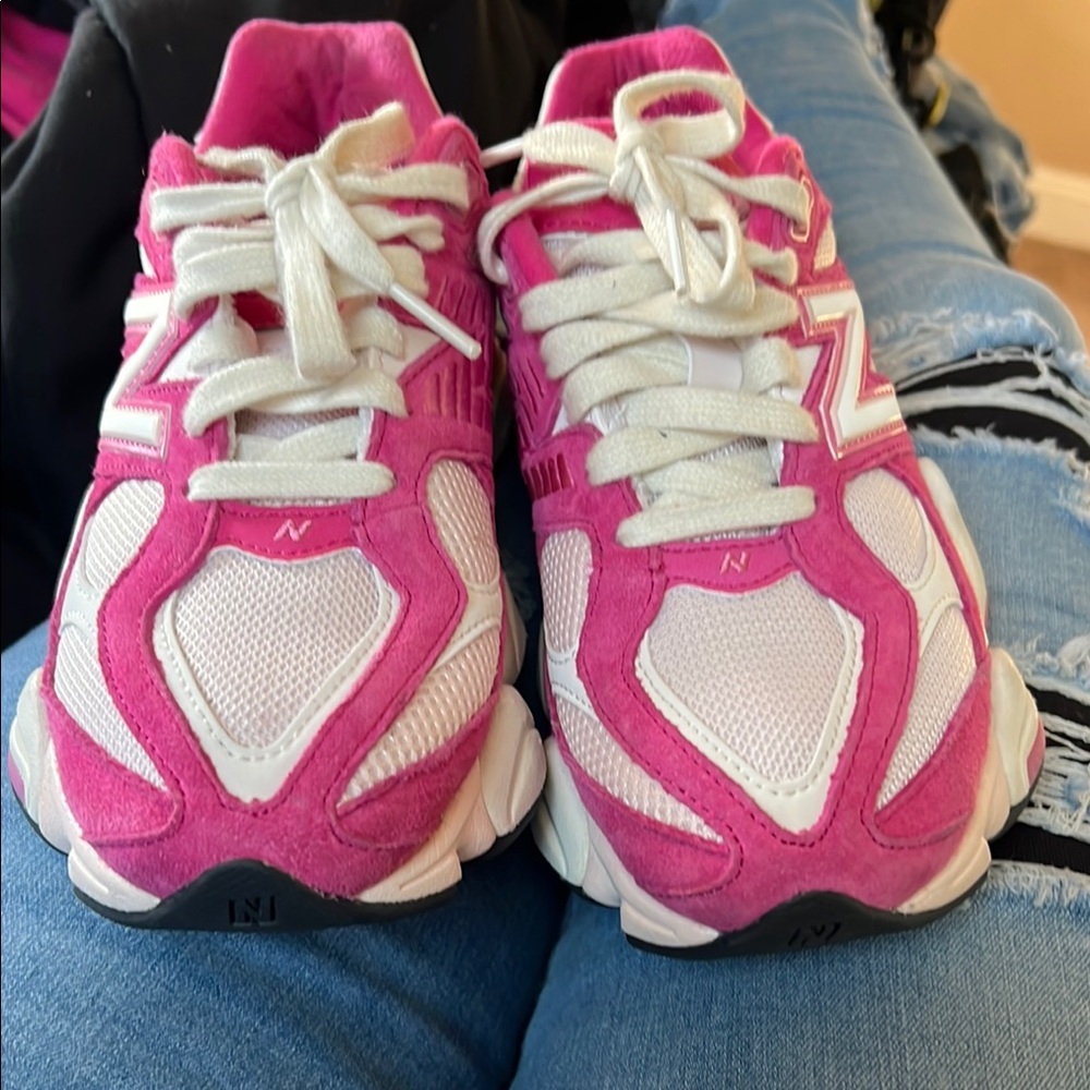 New Balance Pink and White Chunky Sneakers